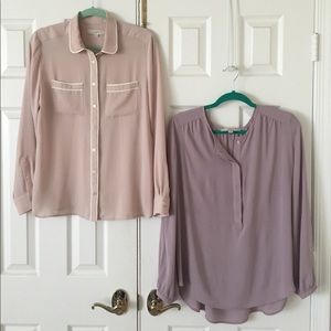 2 Blouses — Soft Blush Pink and Lavender